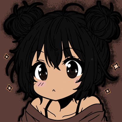 a manga girl with messy small buns