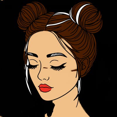 woman with hair buns