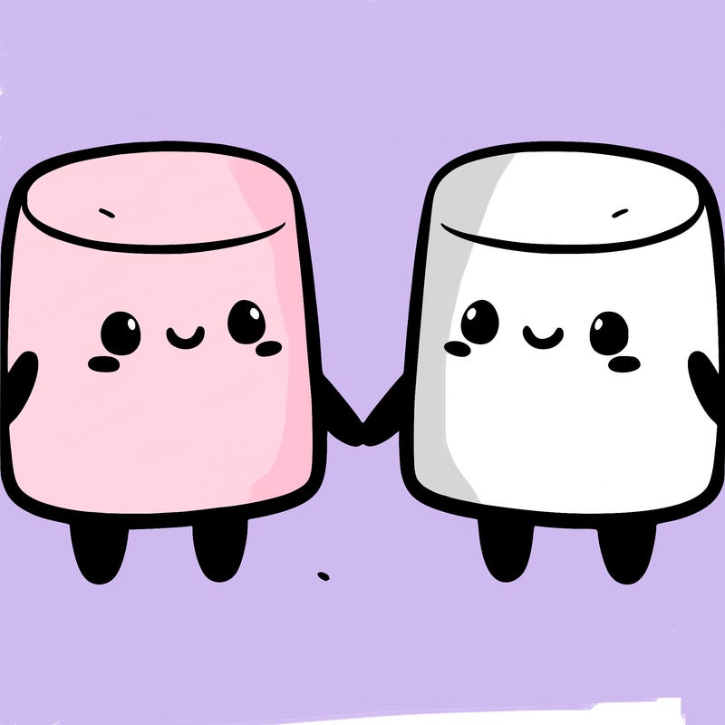 marshmallows holding hands