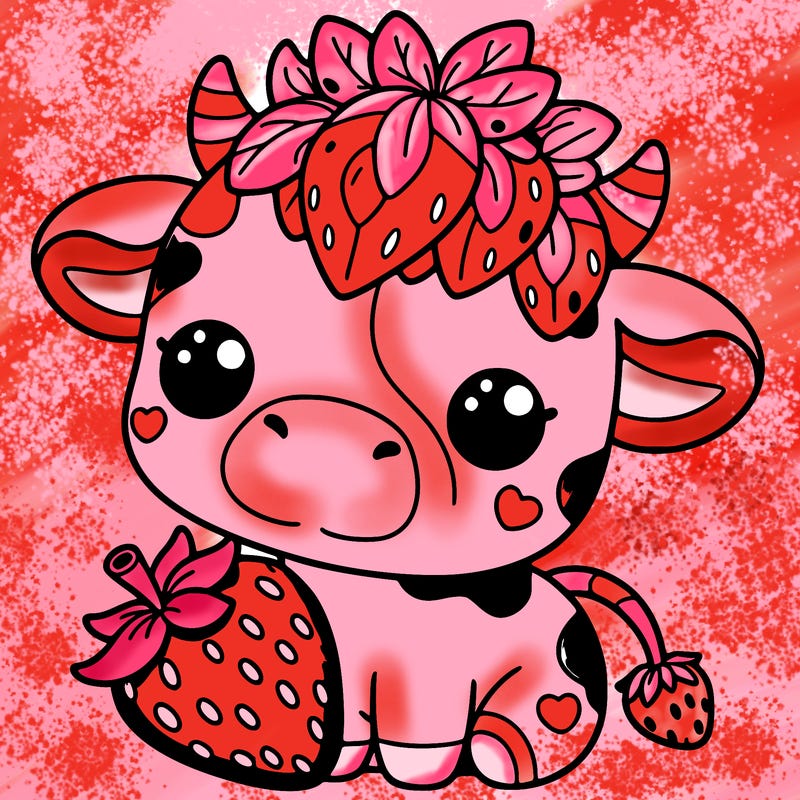 cute strawberry cow