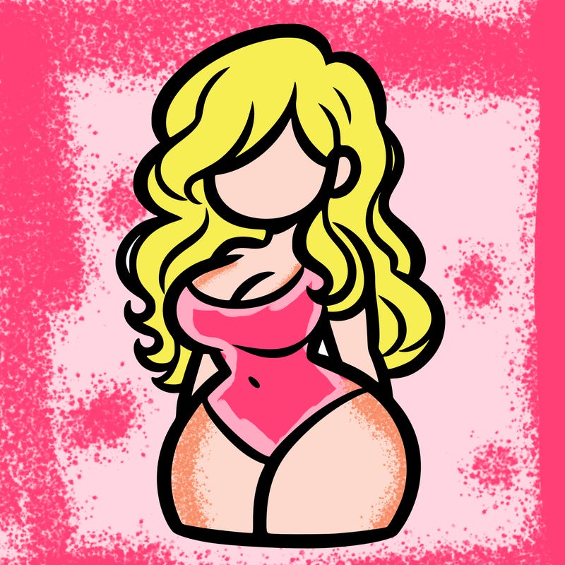 curvy woman with hair