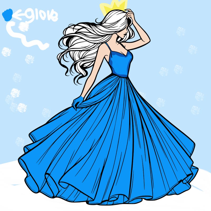 realistic woman with dress flowing in the wind