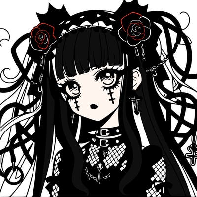 goth anime girl