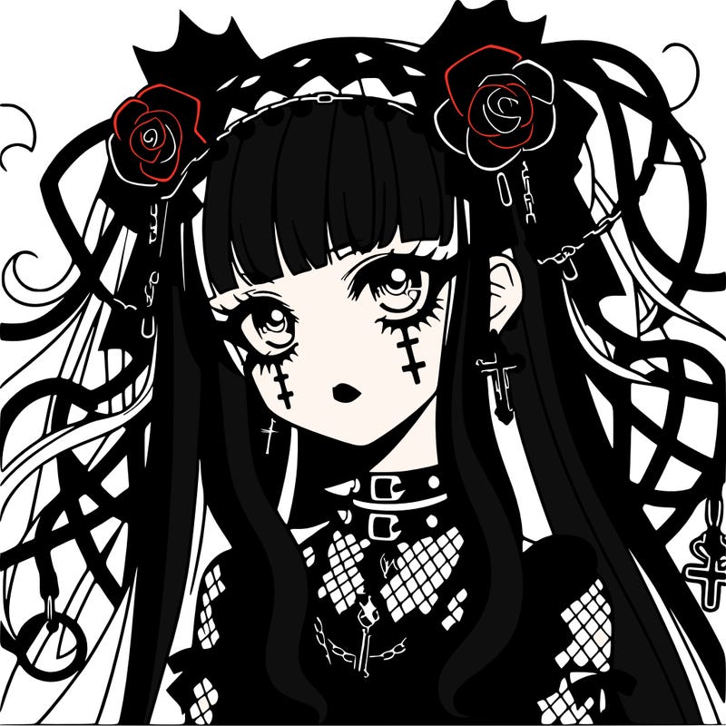 goth anime girl