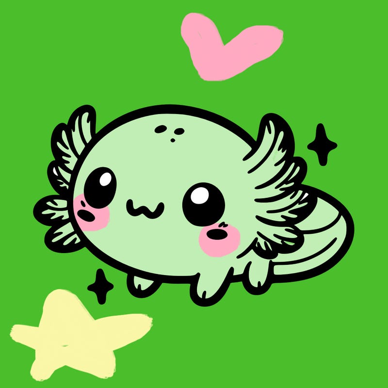 cute easy baby axolotl