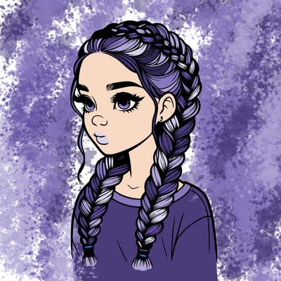 realistic girl with braids