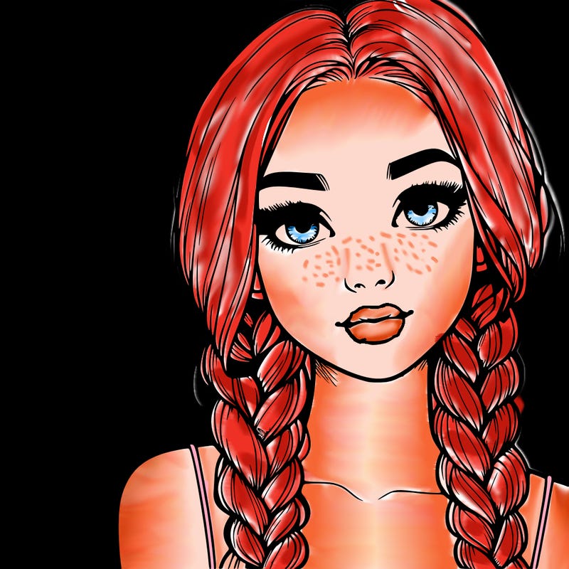 realistic girl with braids