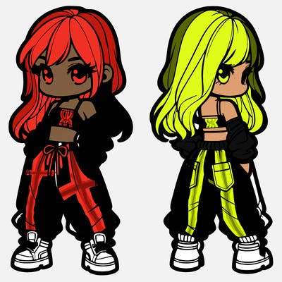 girl in crop top and baggy pants