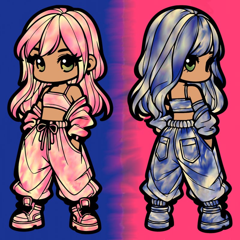 girl in crop top and baggy pants