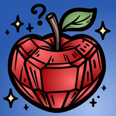 very shiny crystal apple