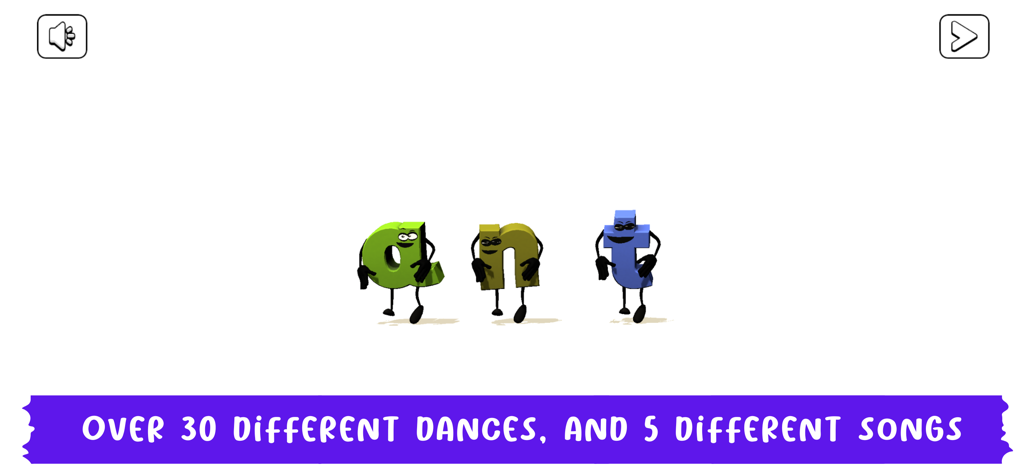 ABC Dance - アニメーション文字 a、n、t が一緒に踊り、「ant」という単語を綴ります。