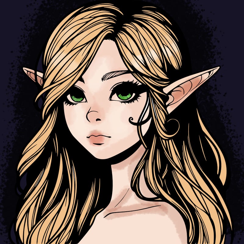 elf girl realistic dark fantasy