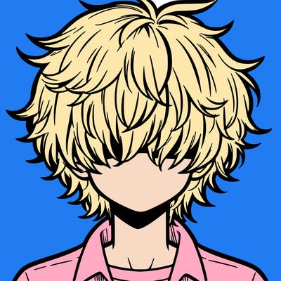 manga boy fluffy hair covering his eyes