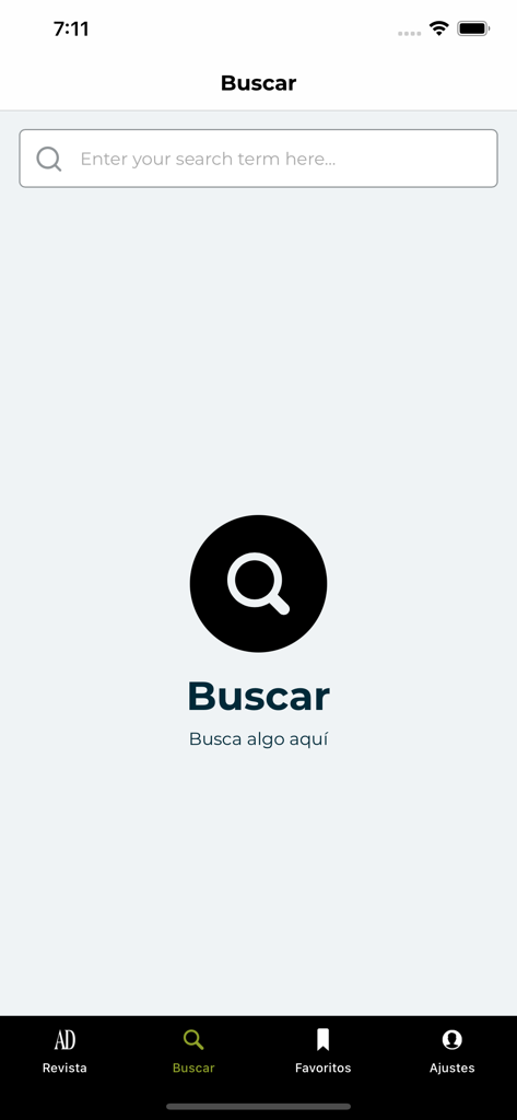 AD España - Search screen of the AD España app