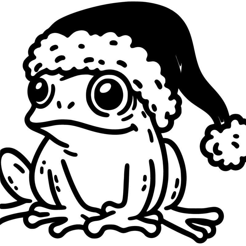 frog wearing a santa hat