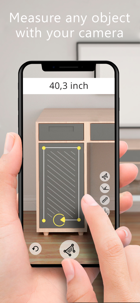Ruler AR - Tape Measure Camera - Using the Ruler AR app to measure the dimensions of a cabinet drawer