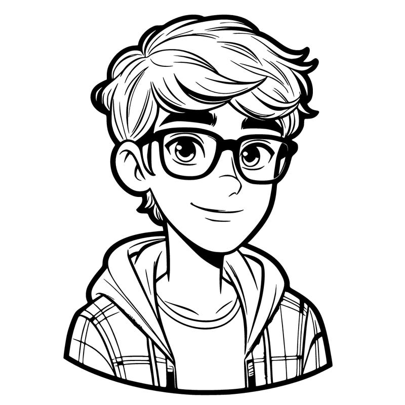 teen boy with glasses