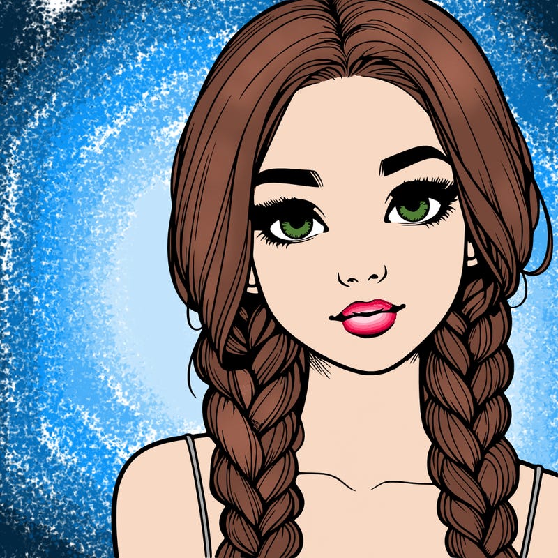 realistic girl with braids