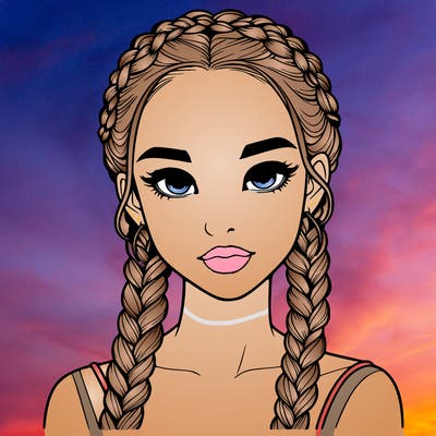realistic girl with braids