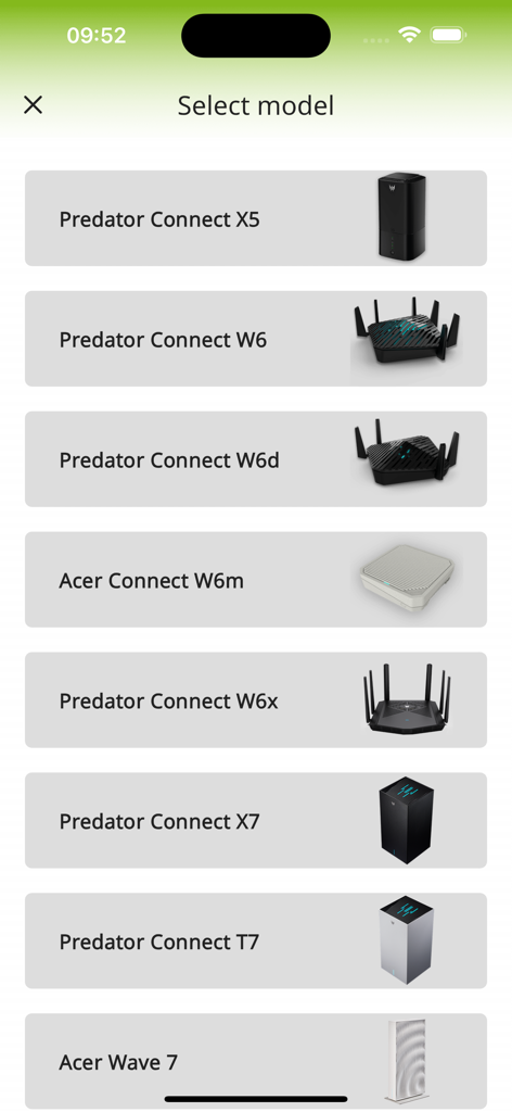 Acer Connect - List of supported Acer and Predator router models in the Acer Connect app