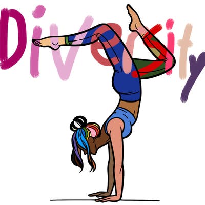 a woman doing a handstand