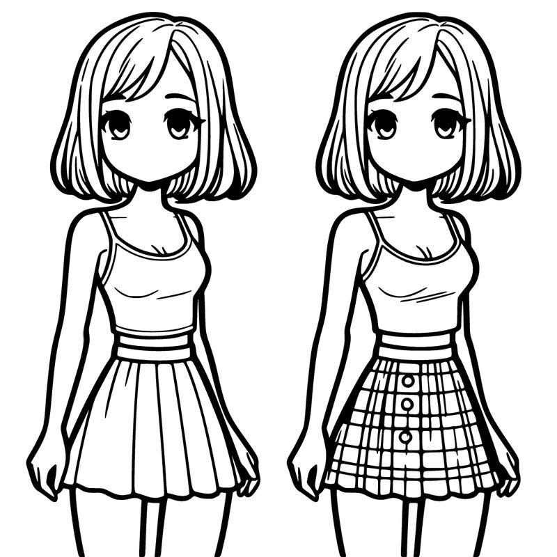 girl with tank top and short skirt