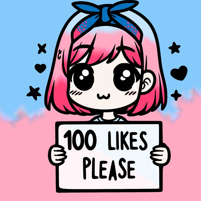girl holding sign saying 100 likes please