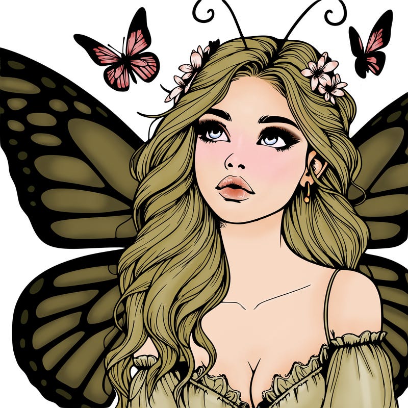 butterfly fairy realistic girl