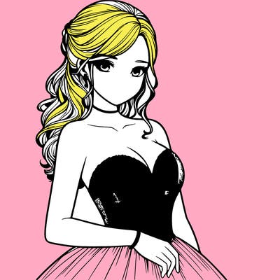 realistic girl in prom dress
