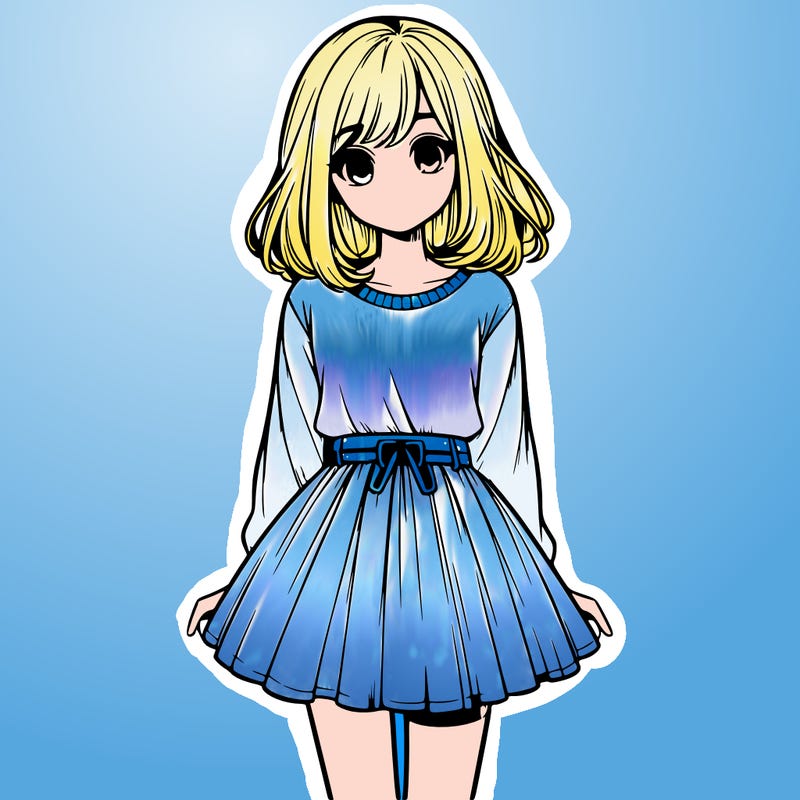 realistic girl with a skirt on