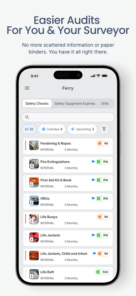 Sea-Flux - Liste de contrôle de sécurité maritime numérique et gestion des audits sur l'application Sea-Flux