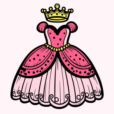 gown with tiara