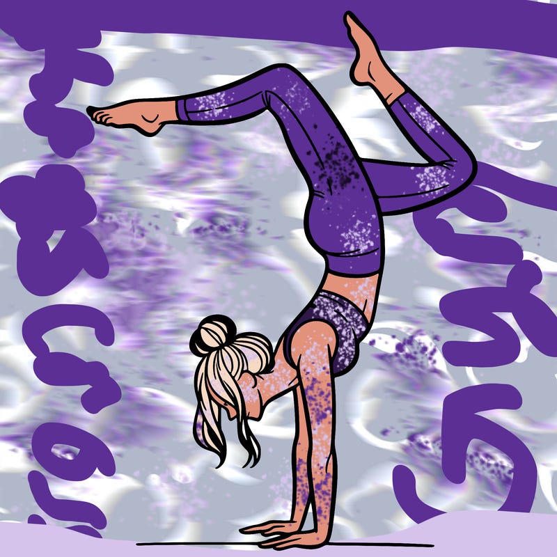 a woman doing a handstand