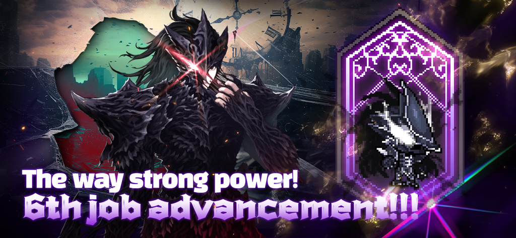 Hunter Raid: Idle RPG Games - Hunter Raid game character showing 6th job advancement power upgrade