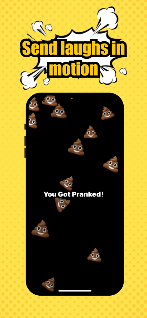 Prank Party : sounds  & call - Animated poop emoji prank on a phone screen with the message You Got Pranked