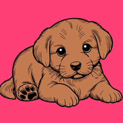 a cute realistic puppy