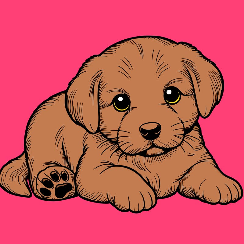 a cute realistic puppy