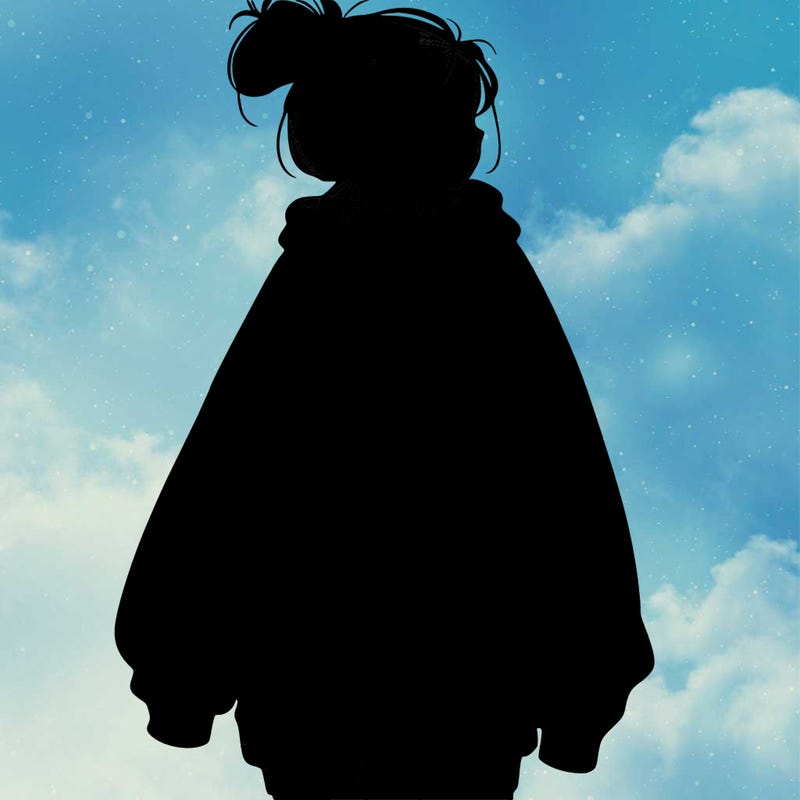 realistic girl with a oversized sweatshirt on and a bun