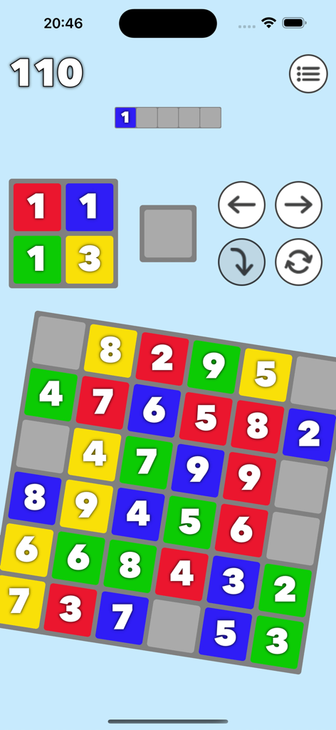 Margo 4 - Gameplay screen of Margo 4 showing a grid of colorful numbered tiles and game controls