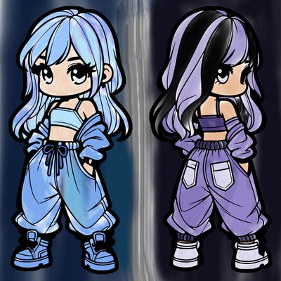 girl in crop top and baggy pants