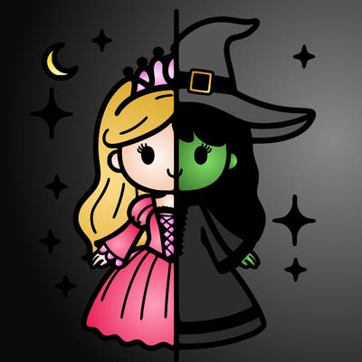 split princess and witch