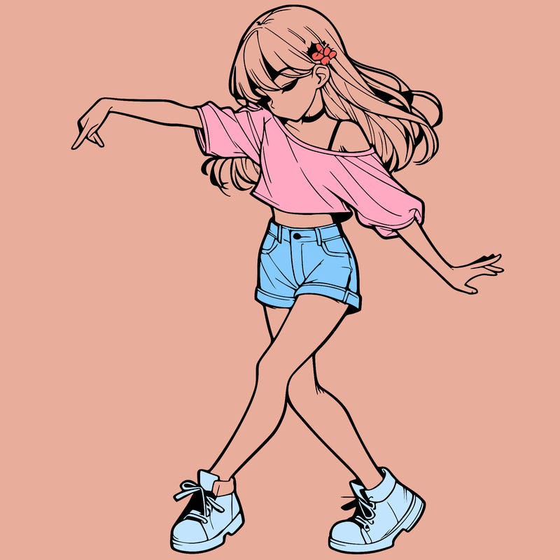 realistic girl danceing