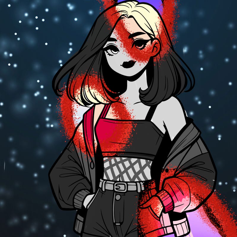 a realistic girl with a crop top and short shorts in an open jacket