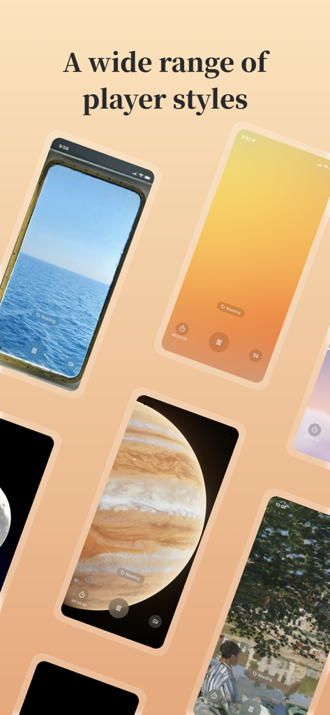 Mind Zen · Focus & Sleep Music - A collection of minimalist and aesthetic music player interface styles for the Mind Zen app