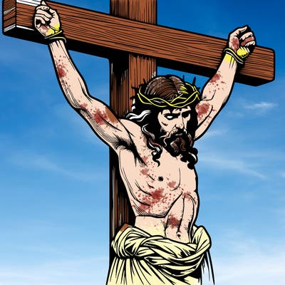 jesus realistic on the cross