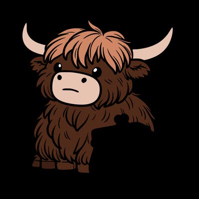 highland cow in a purse