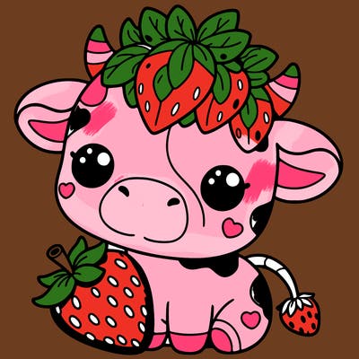 cute strawberry cow