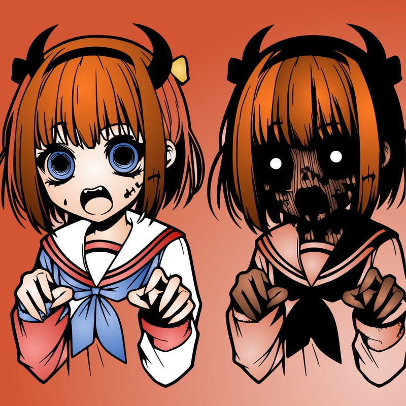 scary anime girl