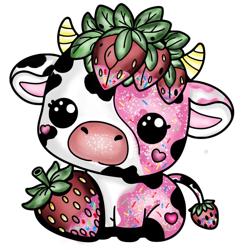cute strawberry cow