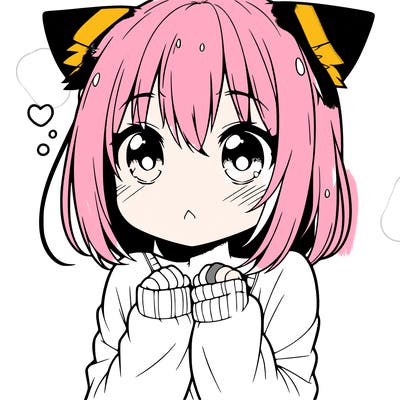 shy anime catgirl